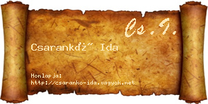 Csarankó Ida névjegykártya