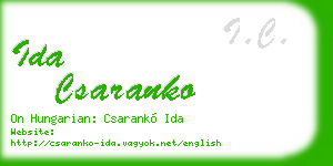 ida csaranko business card