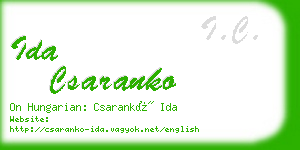 ida csaranko business card